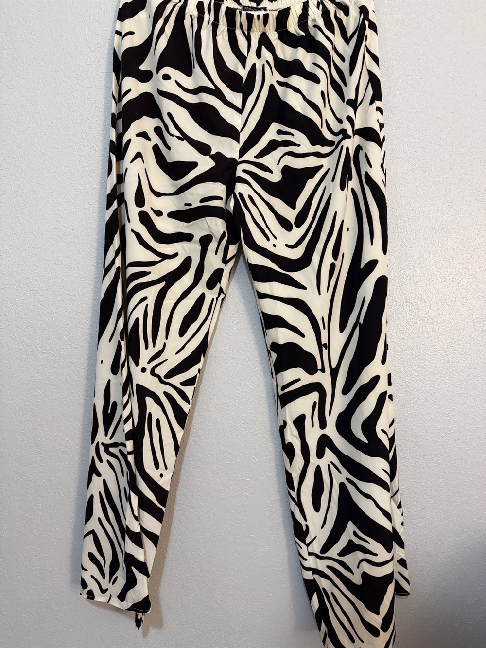 Matching Set Black & White Zebra Print Pants